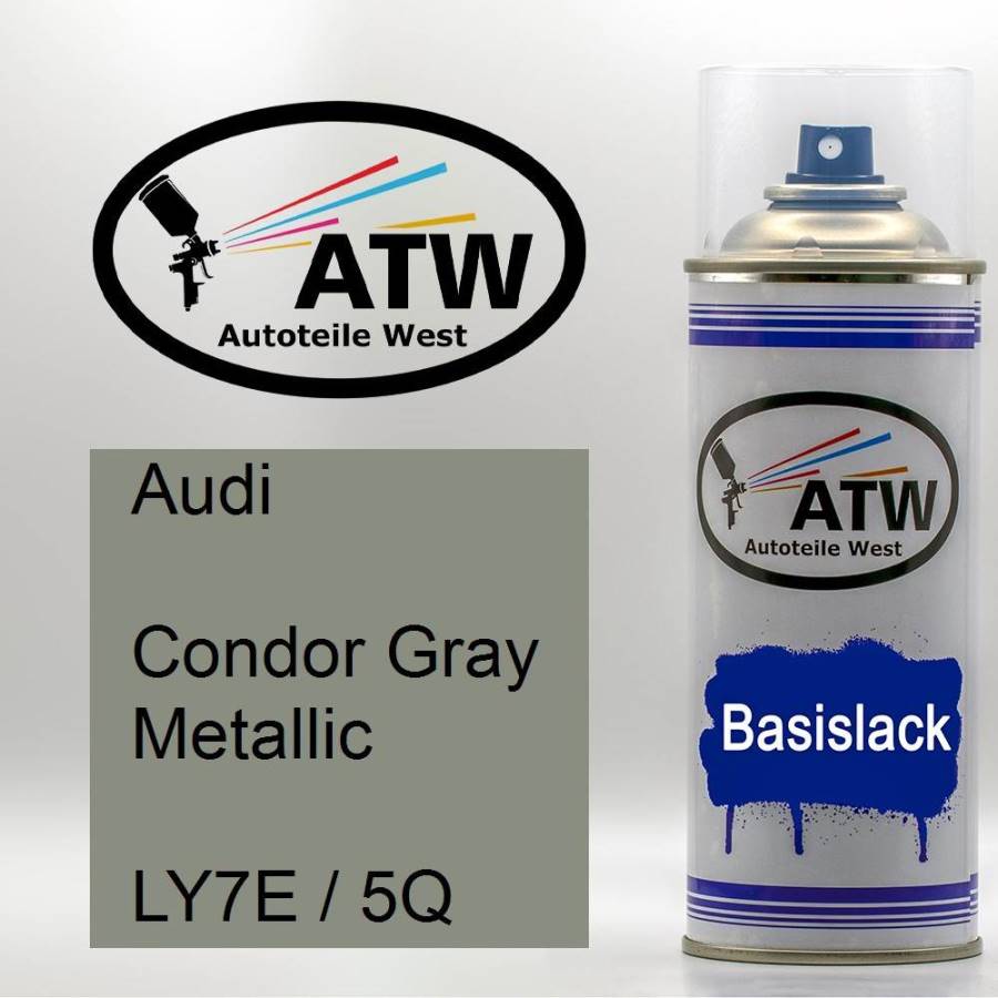 Audi, Condor Gray Metallic, LY7E / 5Q: 400ml Sprühdose, von ATW Autoteile West.